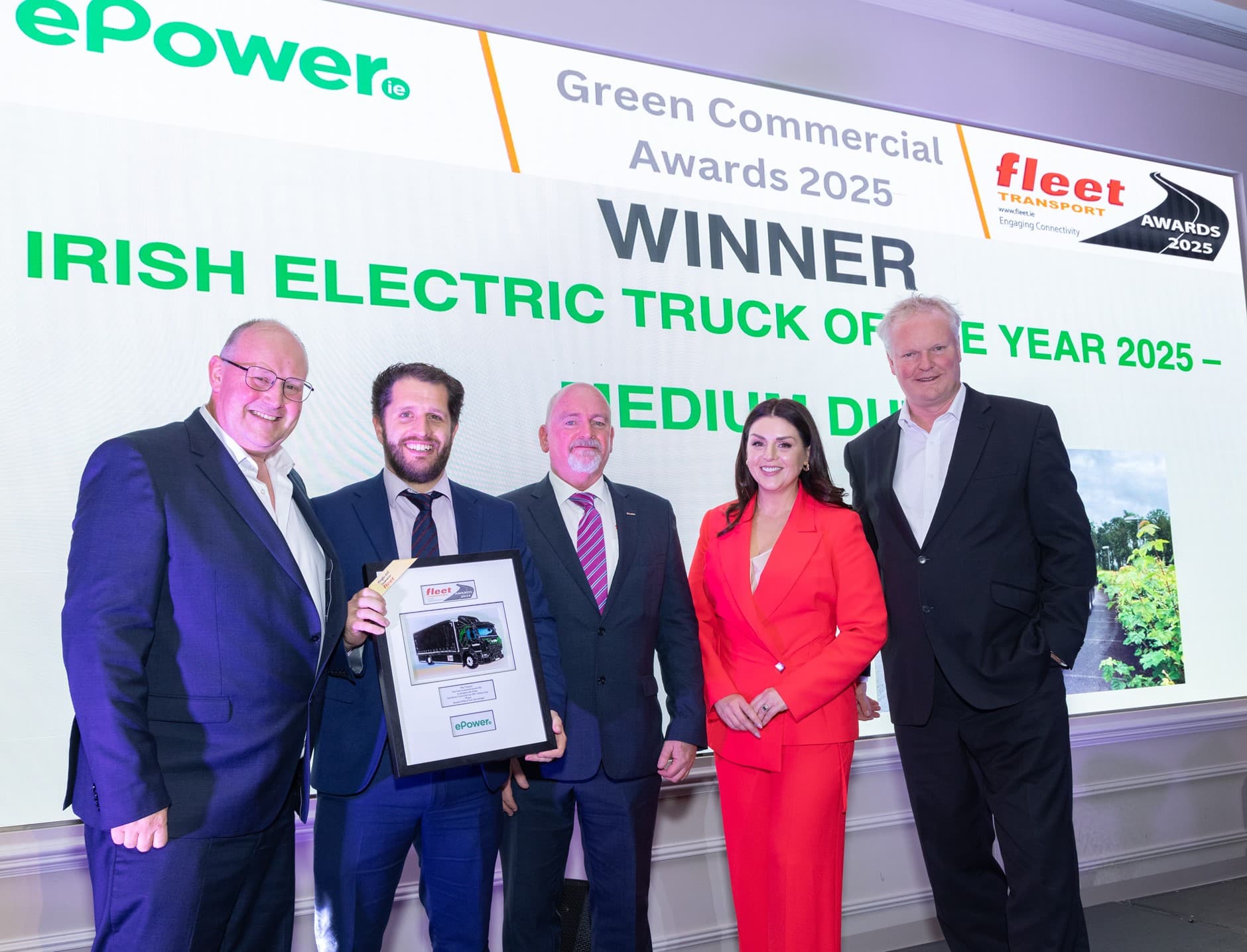 Renault Trucks E-Tech D Wide named Irish Electric Truck of the Year 2025 - Medium Duty at Fleet Transport Irish Green Commercial Awards 2025