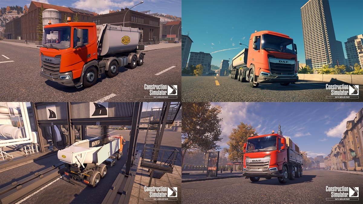 Driving sturdy DAF trucks in ‘Construction Simulator’ game