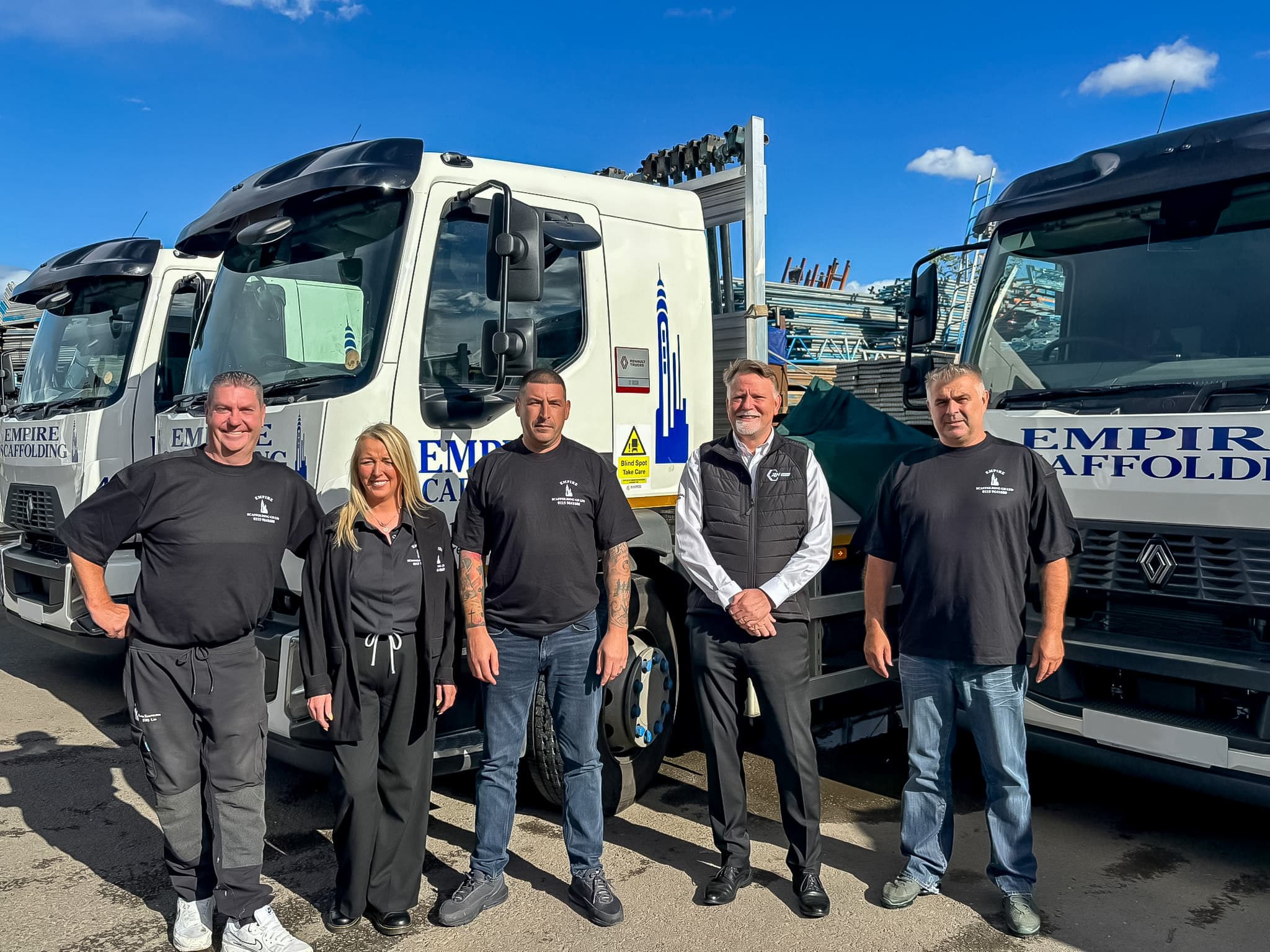 Nottinghamshire scaffolding specialist, Empire Scaffolding invests in 13 Renault Trucks to support national growth.