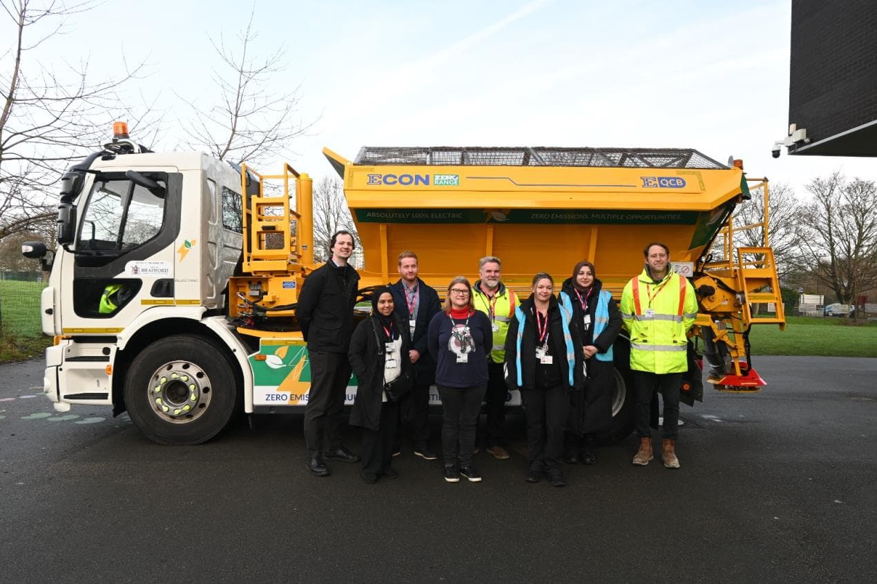 100% electric gritter added to the Bradford Council fleet for the winter season