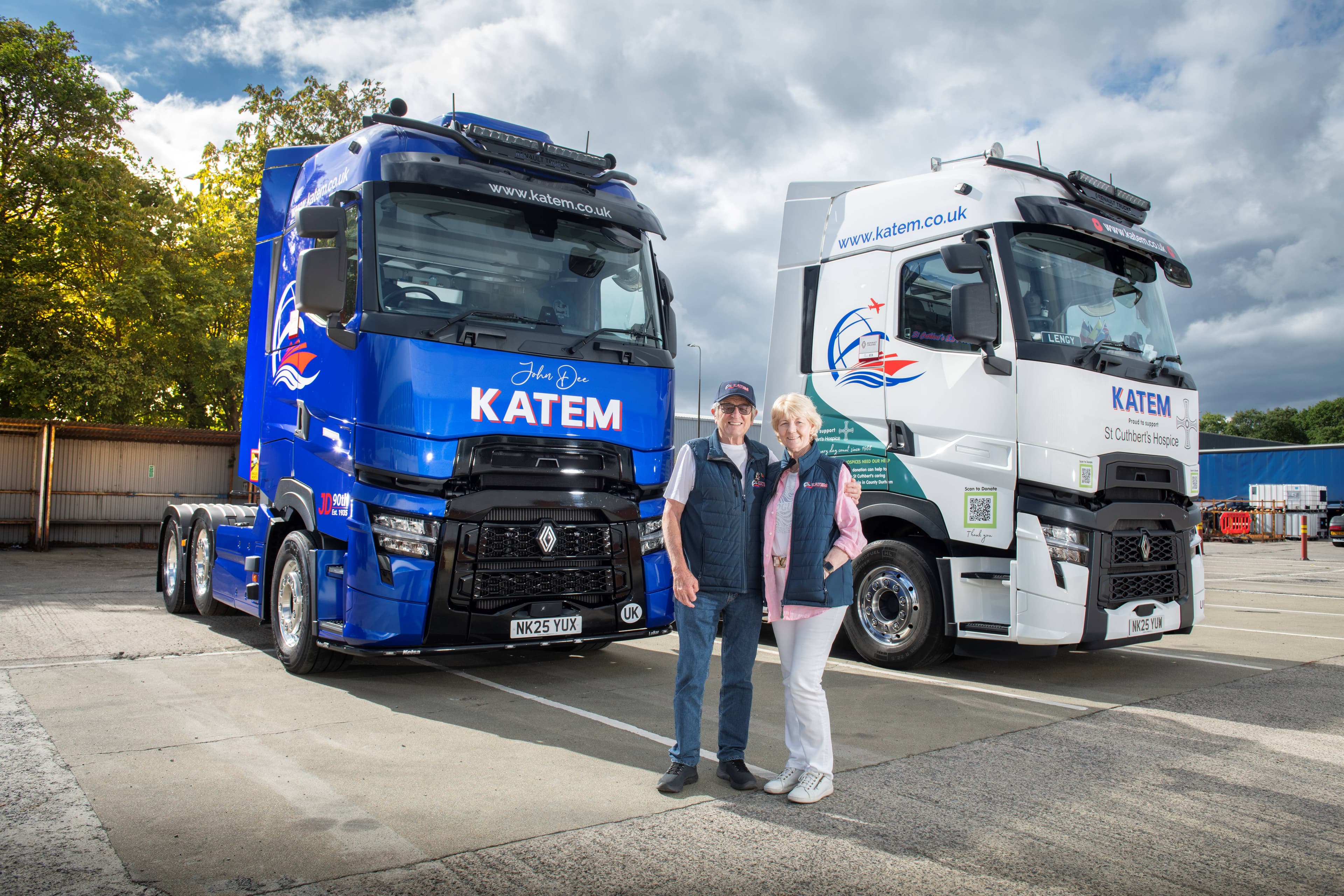 Katem Logistics celebrates founder’s 90th birthday with two new Renault Trucks T Highs from Thompsons